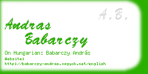andras babarczy business card