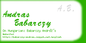 andras babarczy business card